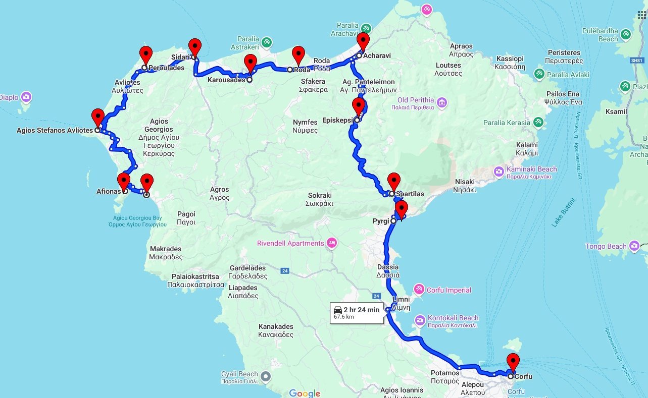 Rent a car and explore Corfu – Itinerary 2 (2025 update)